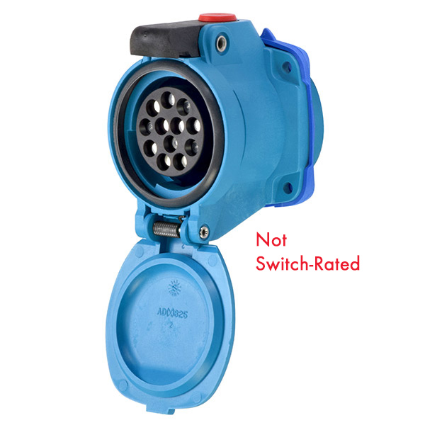 63-A4001-352 - DSN12c RECEPTACLE POLY BLUE SIZE 1 IP 66/67/69 11P+G 2A/7.5A 480 VAC/130 VDC 60 Hz STRAIGHT INSERTION
